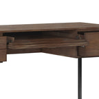 60-Inch Industrial Desk with Keyboard Tray - Rustic Brown