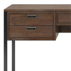 60-Inch Industrial Desk with Keyboard Tray - Rustic Brown