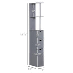 Bathroom Tower Storage Cabinet - 6 W x 13 D x 55.25 H