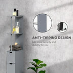 Bathroom Tower Storage Cabinet - 6 W x 13 D x 55.25 H