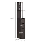 Bathroom Tower Storage Cabinet - 6 W x 13 D x 55.25 H