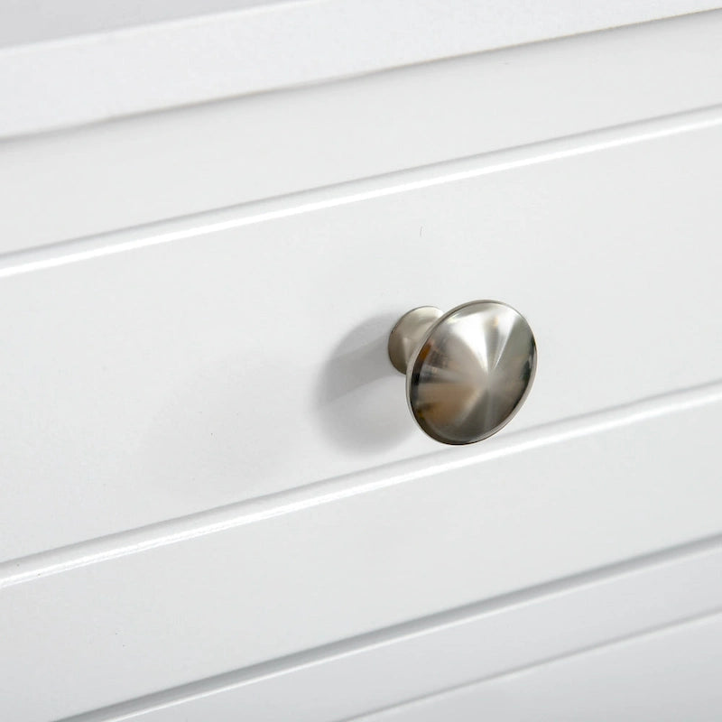 White Freestanding Bathroom Storage Cabinet with 2 Drawers and Adjustable Shelf