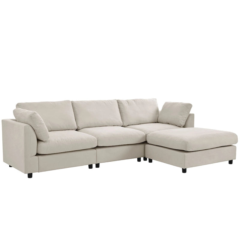 Upholstery Convertible Sectional Sofa, L Shaped Couch with Reversible Chaise