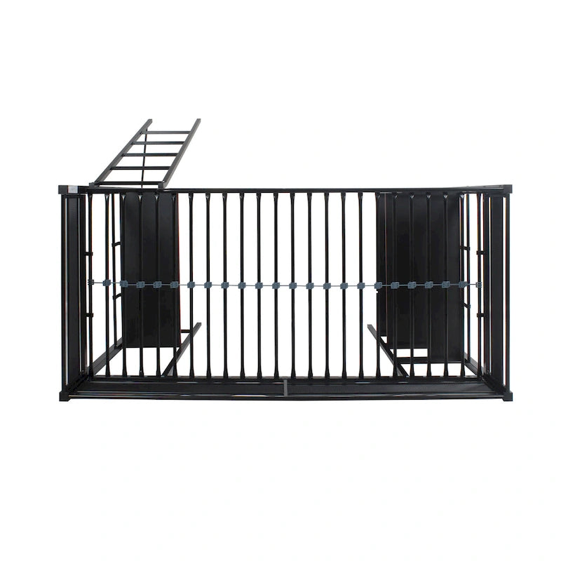 Black Twin-over-Twin Gaming Bunk Bed with Built-in Desk and Shelves