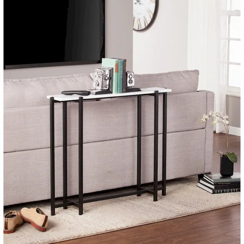 Black & White Contemporary Narrow Console Table