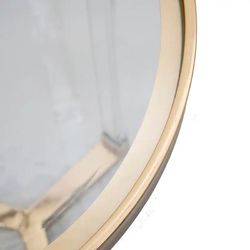 Gold & Clear Acrylic Round Side Tables - Set of 2
