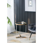 Gold & Clear Acrylic Round Side Tables - Set of 2
