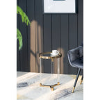 Gold & Clear Acrylic Round Side Tables - Set of 2