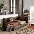 Brown Microfiber Twin Size Lounger