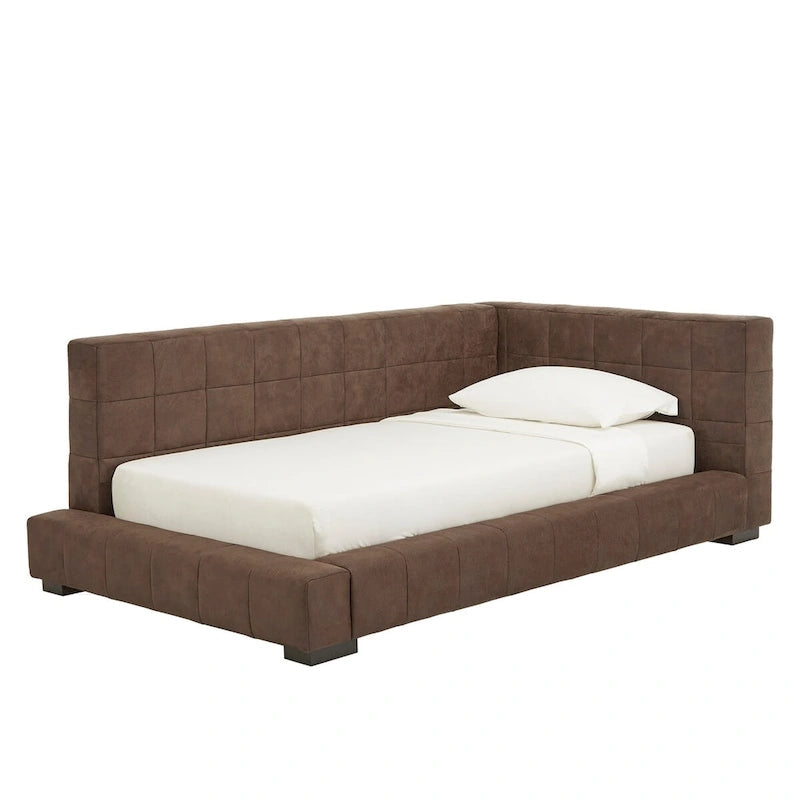 Brown Microfiber Twin Size Lounger