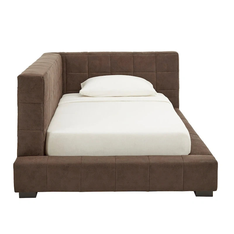 Brown Microfiber Twin Size Lounger