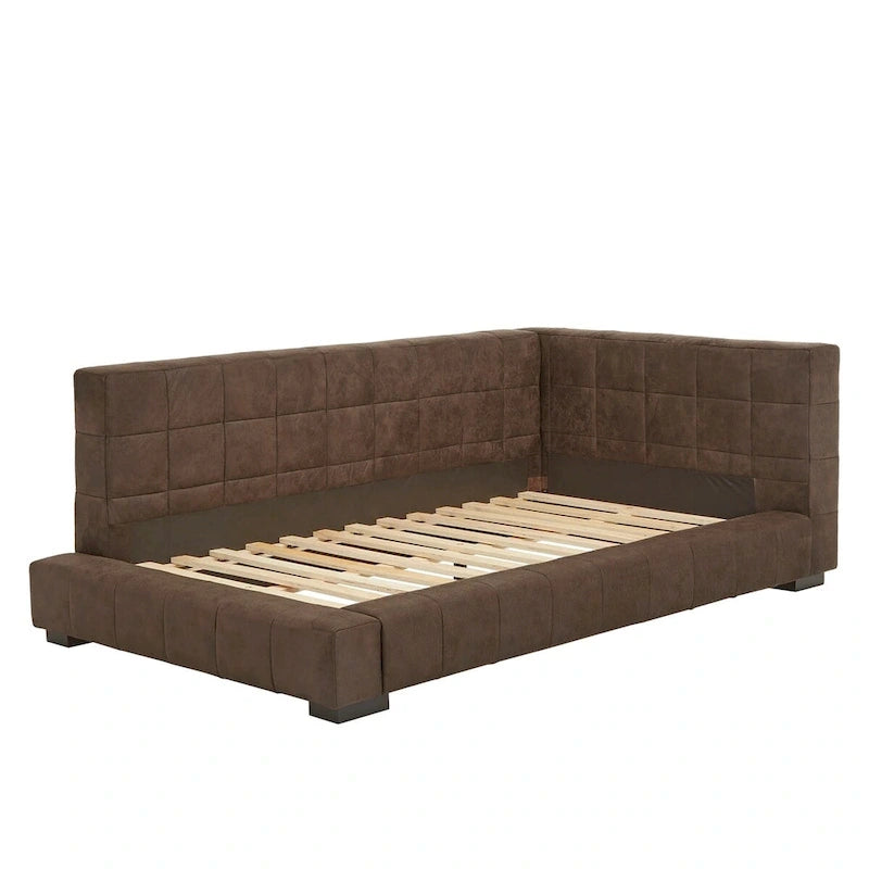 Brown Microfiber Twin Size Lounger