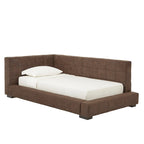 Brown Microfiber Twin Size Lounger