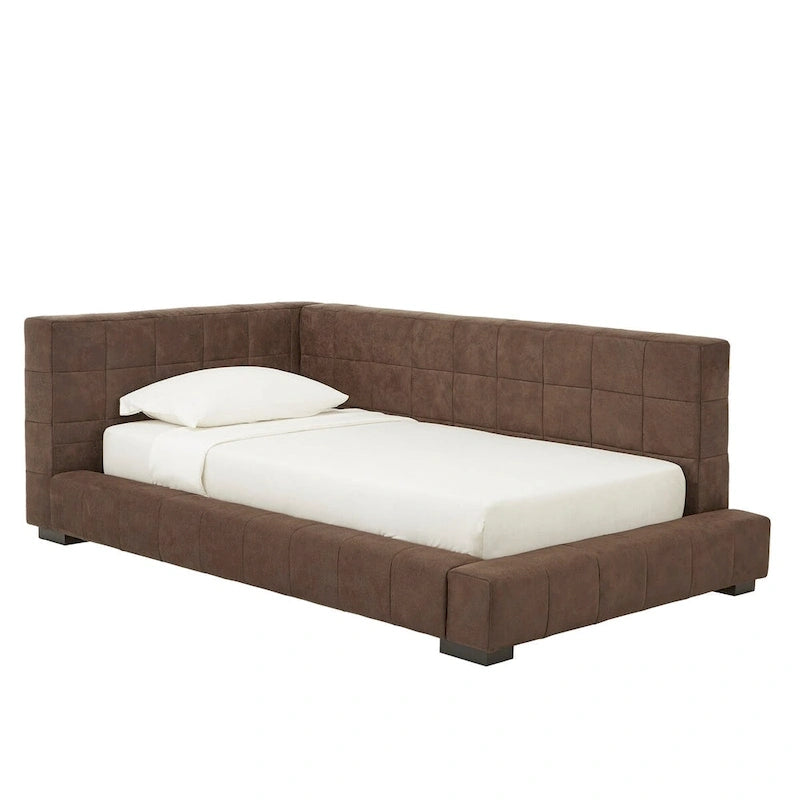 Brown Microfiber Twin Size Lounger