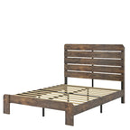 Wooden Platform Bed Frame with Headboard & Large Under Bed Storage