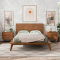 Furniture of America Beau Midcentury 3-Piece Walnut Low Profile Wood Bedroom Set
