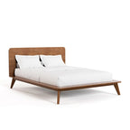 Walnut 3-Piece Mid-Century Bedroom Set - King/Queen/Full Platform Bed with 2 Nightstands