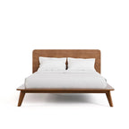 Walnut 3-Piece Mid-Century Bedroom Set - King/Queen/Full Platform Bed with 2 Nightstands
