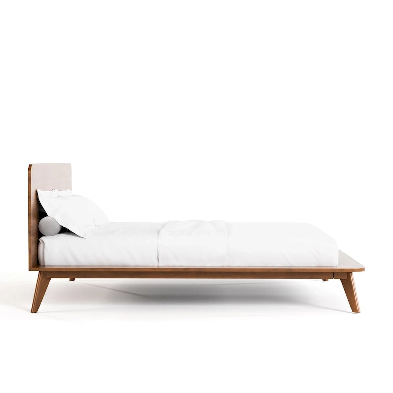 Walnut 3-Piece Mid-Century Bedroom Set - King/Queen/Full Platform Bed with 2 Nightstands