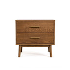 Walnut 3-Piece Mid-Century Bedroom Set - King/Queen/Full Platform Bed with 2 Nightstands