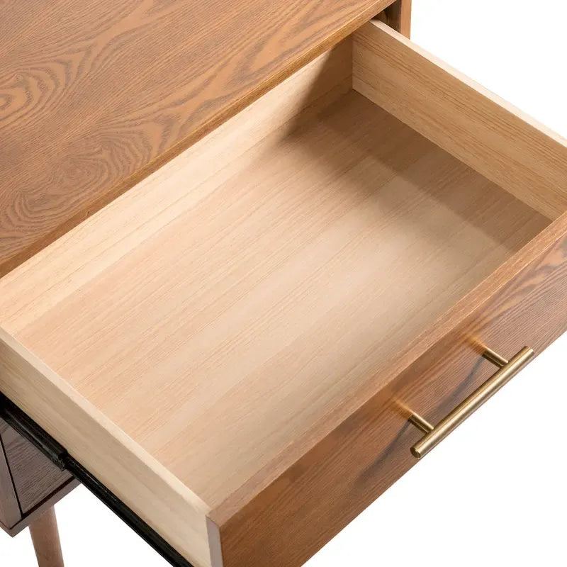 Walnut 3-Piece Mid-Century Bedroom Set - King/Queen/Full Platform Bed with 2 Nightstands