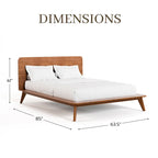 Walnut 3-Piece Mid-Century Bedroom Set - King/Queen/Full Platform Bed with 2 Nightstands