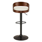 Adjustable Swivel Bar Stools Set of 2 - Black/White/Brown - 330 LB Capacity