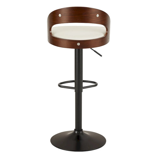 Adjustable Swivel Bar Stools Set of 2 - Black/White/Brown - 330 LB Capacity
