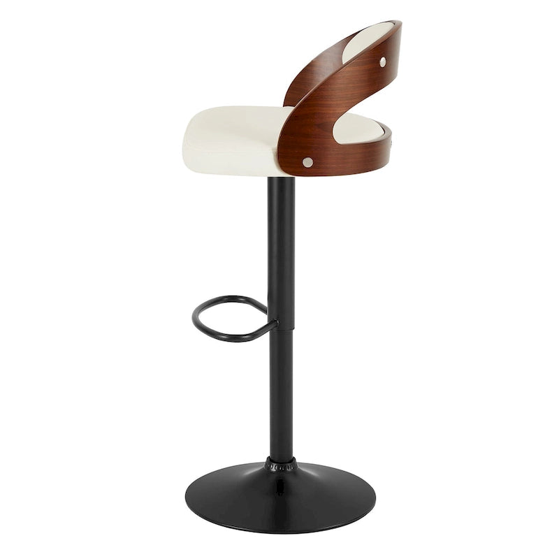 Adjustable Swivel Bar Stools Set of 2 - Black/White/Brown - 330 LB Capacity