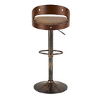 Adjustable Swivel Bar Stools Set of 2 - Black/White/Brown - 330 LB Capacity
