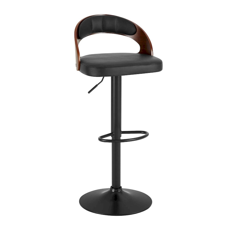 Adjustable Swivel Bar Stools Set of 2 - Black/White/Brown - 330 LB Capacity