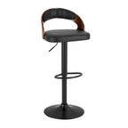 Adjustable Swivel Bar Stools Set of 2 - Black/White/Brown - 330 LB Capacity