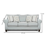 Mist Gray Queen Sleeper Sofa with Rounded Arms