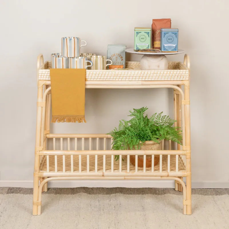2-Tier Rattan Bar Storage Tray