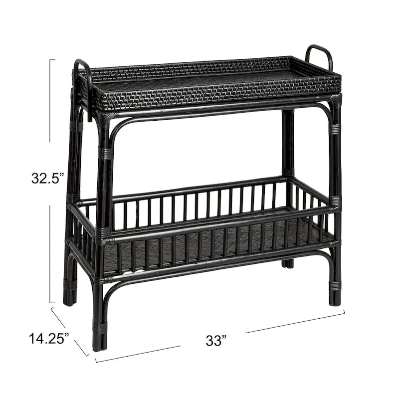 2-Tier Rattan Bar Storage Tray