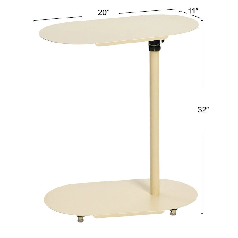 Modern Adjustable C-Shaped End Table - 20.0L x 11.0W x 32.0H
