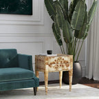 2 Drawer Burl Wood End Table