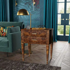 2 Drawer Burl Wood End Table