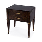 2 Drawer Burl Wood End Table