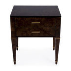 2 Drawer Burl Wood End Table
