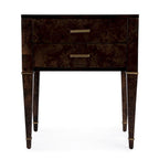 2 Drawer Burl Wood End Table
