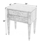 2 Drawer Burl Wood End Table