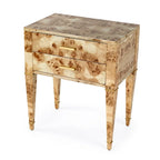 2 Drawer Burl Wood End Table