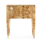 2 Drawer Burl Wood End Table