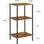 3-Tier Tall Side Table with Storage