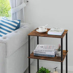 3-Tier Tall Side Table with Storage