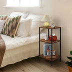 3-Tier Tall Side Table with Storage