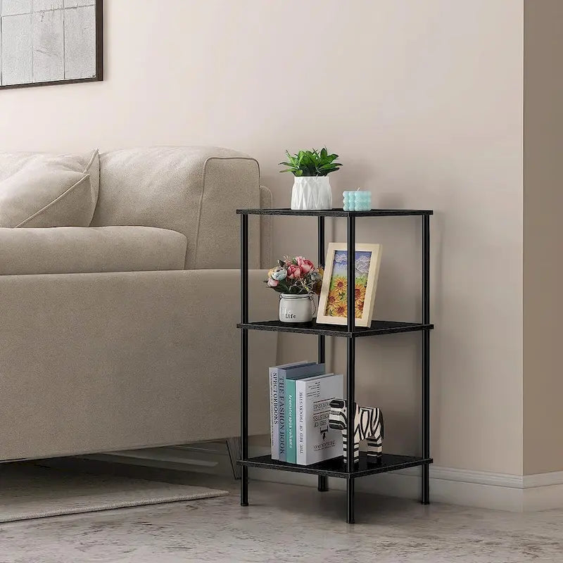 3-Tier Tall Side Table with Storage