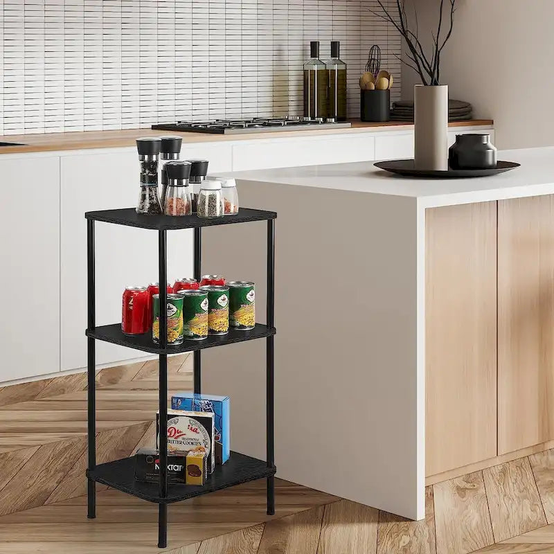3-Tier Tall Side Table with Storage