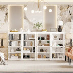 Sophisticated Storage Ensemble: Buffet Sideboard Bookshelf Cabinet